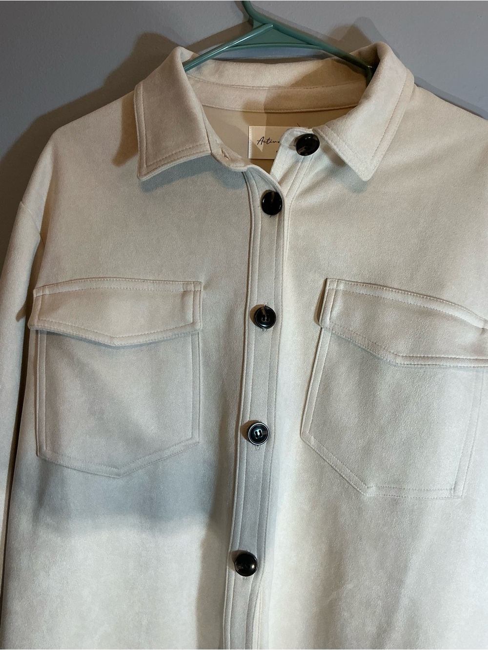 Cream Utility Jacket with Button Front - Picture 4 of 8
